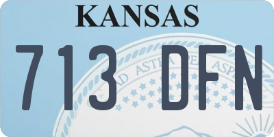 KS license plate 713DFN