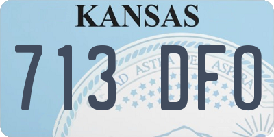 KS license plate 713DFO