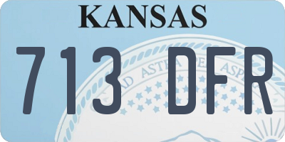 KS license plate 713DFR