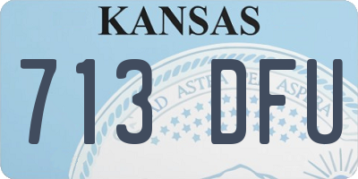 KS license plate 713DFU
