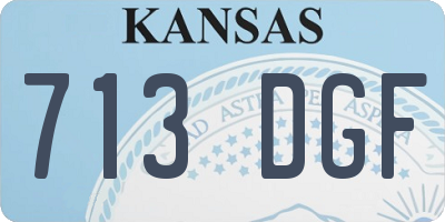 KS license plate 713DGF