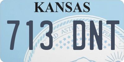 KS license plate 713DNT
