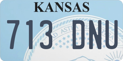 KS license plate 713DNU