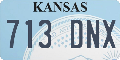 KS license plate 713DNX