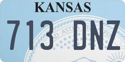 KS license plate 713DNZ