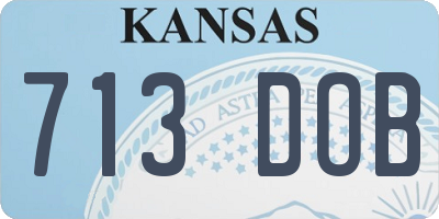 KS license plate 713DOB