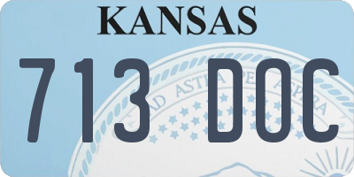 KS license plate 713DOC