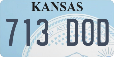 KS license plate 713DOD