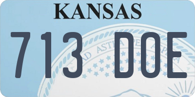 KS license plate 713DOE