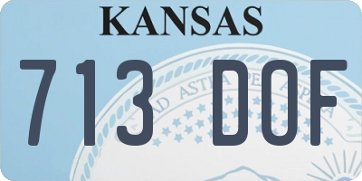 KS license plate 713DOF