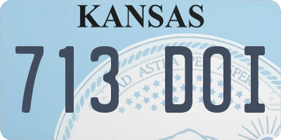 KS license plate 713DOI