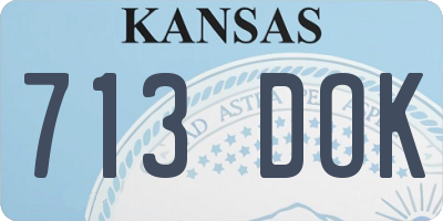 KS license plate 713DOK