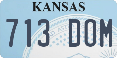 KS license plate 713DOM