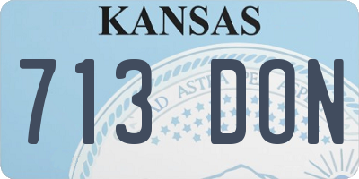 KS license plate 713DON