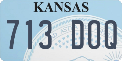 KS license plate 713DOQ