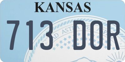 KS license plate 713DOR