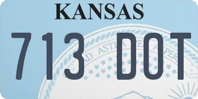 KS license plate 713DOT