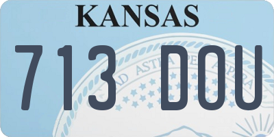 KS license plate 713DOU