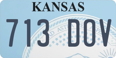 KS license plate 713DOV