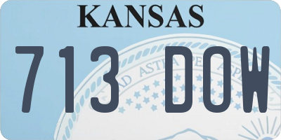 KS license plate 713DOW