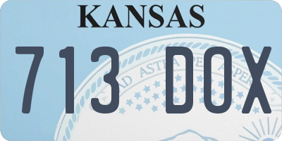 KS license plate 713DOX