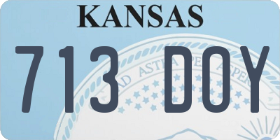 KS license plate 713DOY