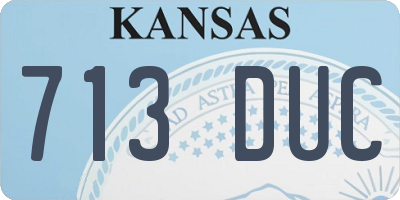 KS license plate 713DUC