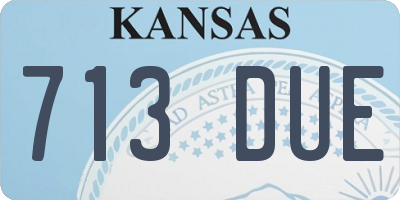 KS license plate 713DUE
