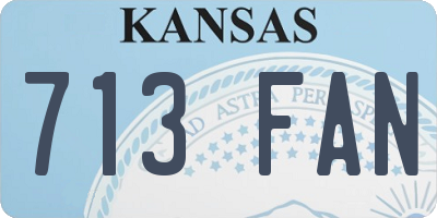KS license plate 713FAN