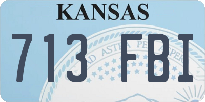 KS license plate 713FBI