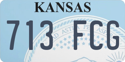 KS license plate 713FCG