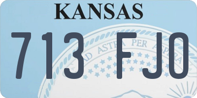 KS license plate 713FJO