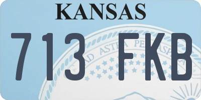 KS license plate 713FKB