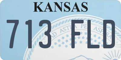 KS license plate 713FLD
