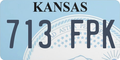 KS license plate 713FPK