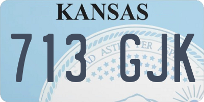 KS license plate 713GJK