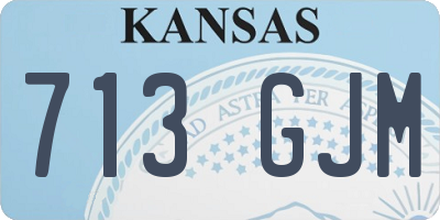 KS license plate 713GJM