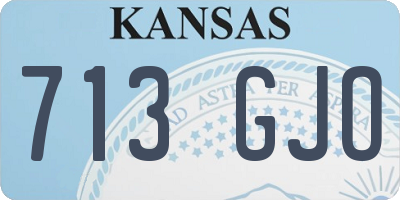 KS license plate 713GJO