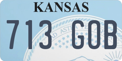 KS license plate 713GOB