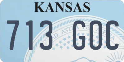 KS license plate 713GOC