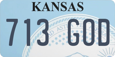 KS license plate 713GOD