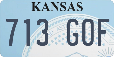 KS license plate 713GOF