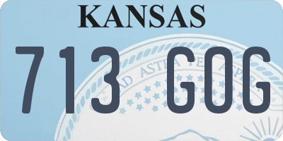 KS license plate 713GOG