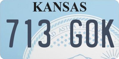 KS license plate 713GOK
