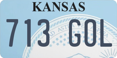 KS license plate 713GOL
