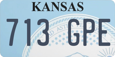 KS license plate 713GPE