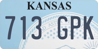 KS license plate 713GPK