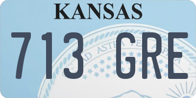 KS license plate 713GRE
