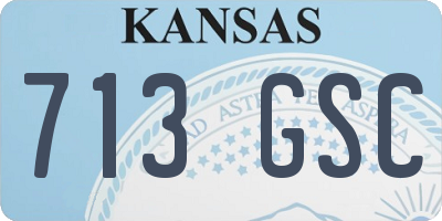 KS license plate 713GSC