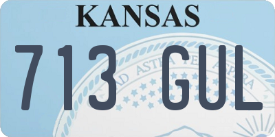 KS license plate 713GUL